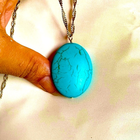 Handmade Jewelry - Turquoise and silver pendant